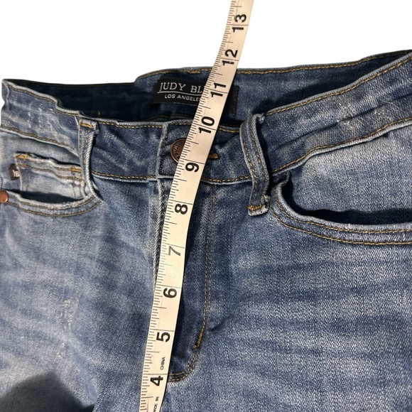 Judy Blue Distressed Blue Ankle Jeans - Picture 13 of 14